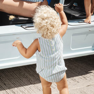 Baby Tamarin Stripe French Terry Bubble Romper