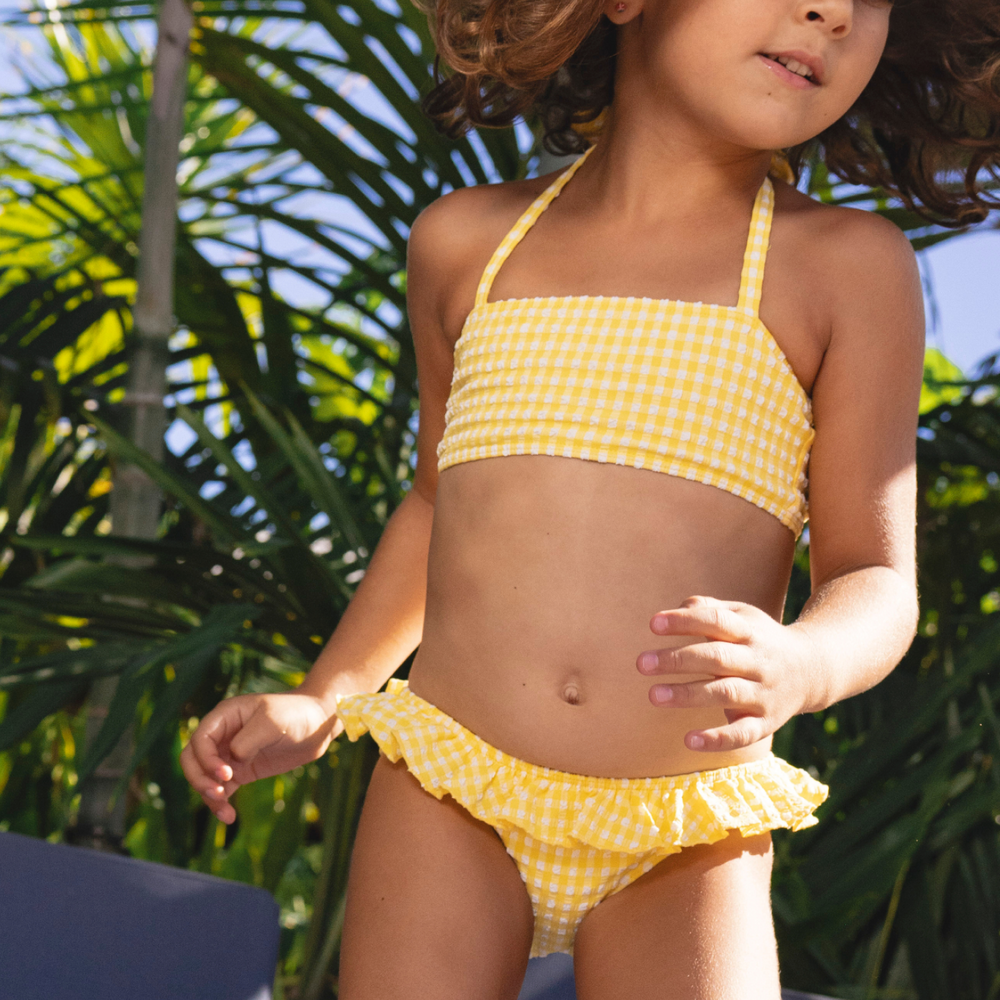 Girl’s Soleil Gingham Halter Bikini