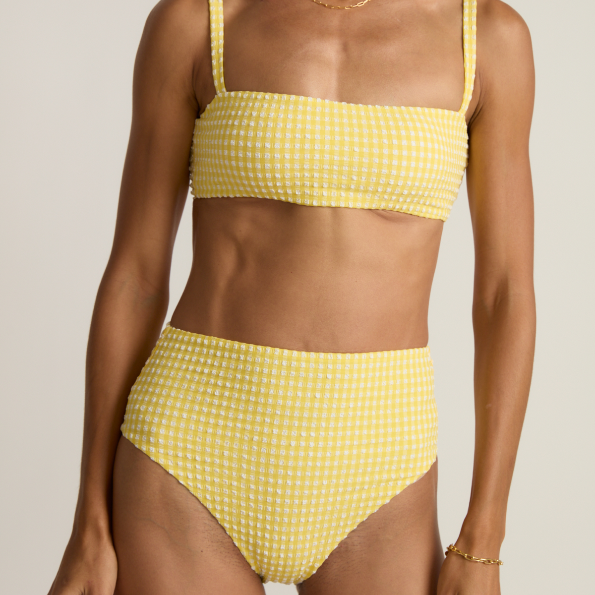 Women’s Soleil Gingham High Waist Bikini Bottom