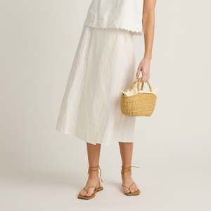 Women’s White Linen Wrap Skirt