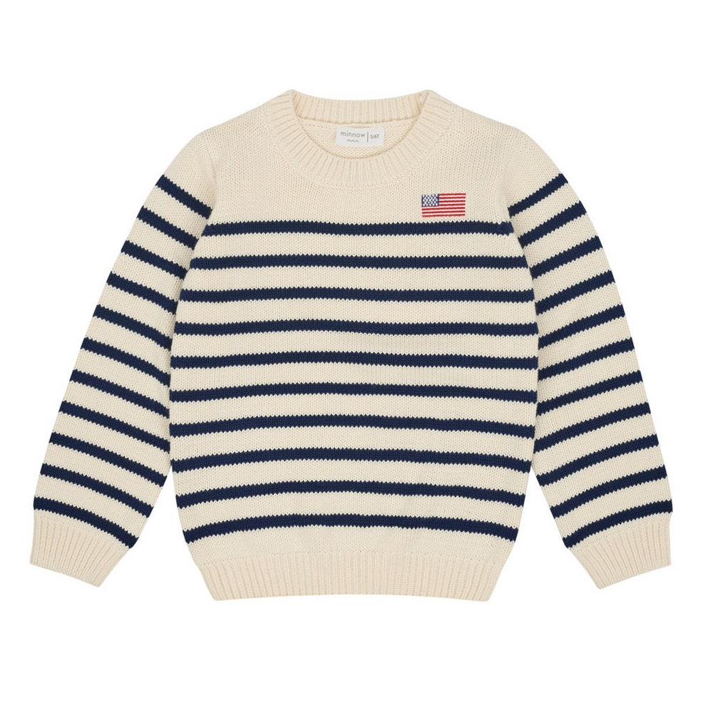 Unisex Americana Breton Stripe Knit Sweater