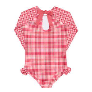 Girl’s Poppy Gingham Rashguard One Piece