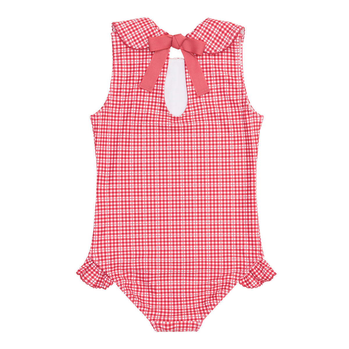 Girl’s Poppy Gingham Rounded Collar One Piece