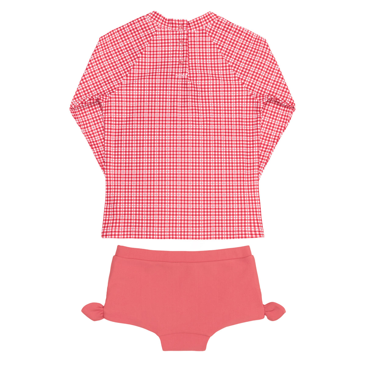 Girl’s Poppy Gingham Tie-Knot Rashguard Set