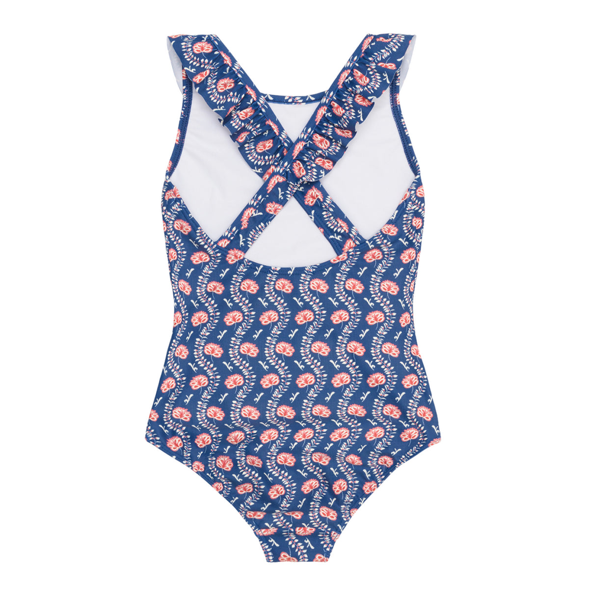 Girl’s Navy Primrose Ruffle Collar One Piece
