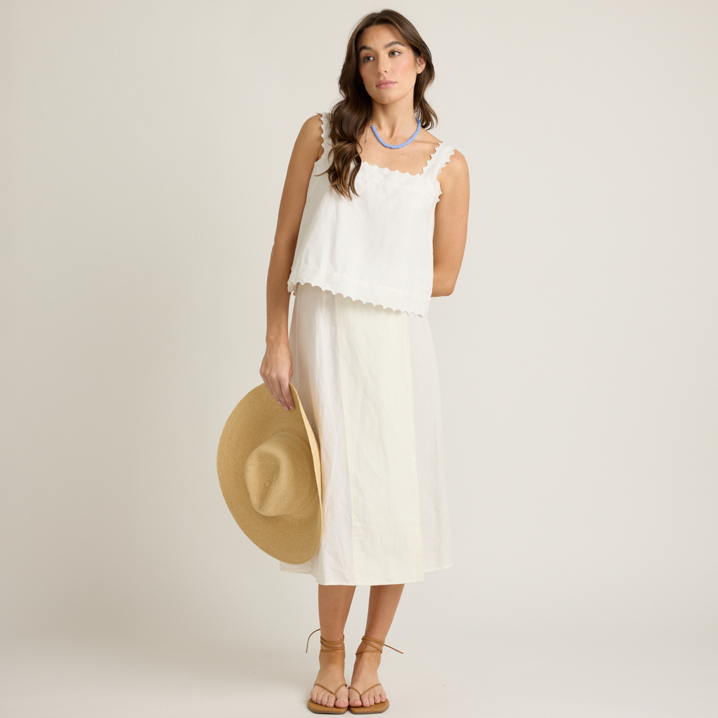 Women’s White Linen Wrap Skirt