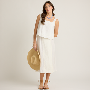 Women’s White Linen Wrap Skirt
