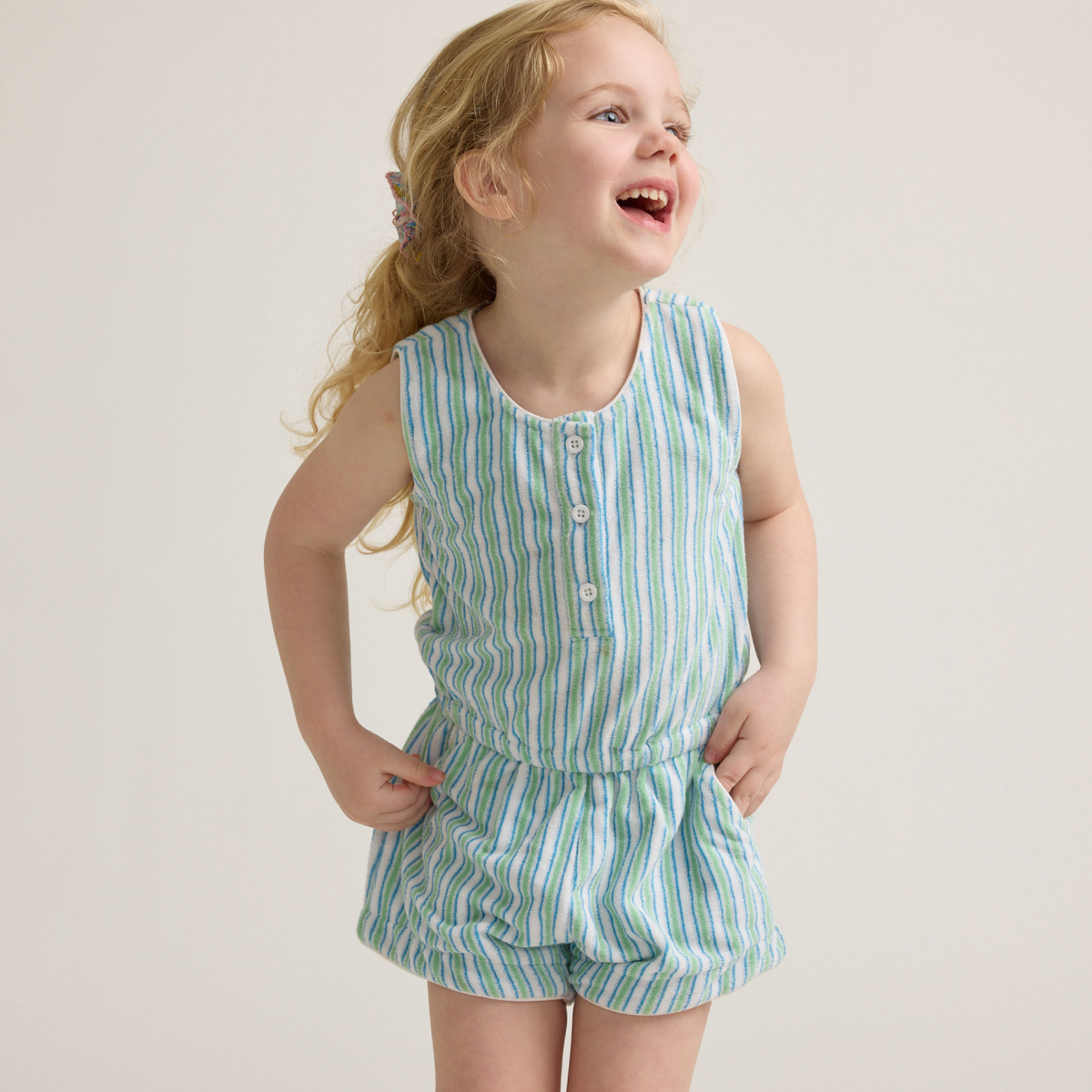 Girls’ Tamarin Stripe French Terry Romper