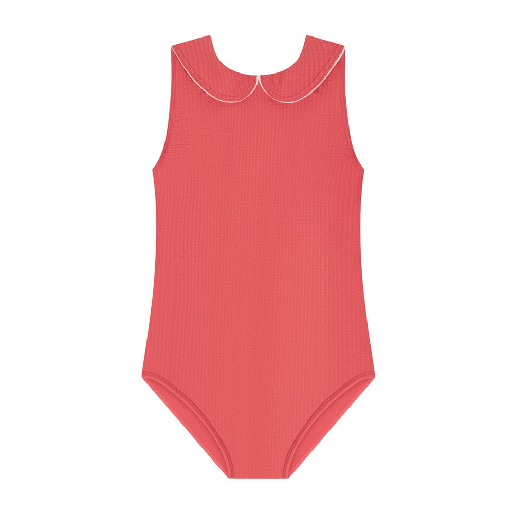Girls Sailor Red Seersucker Sailor One Piece