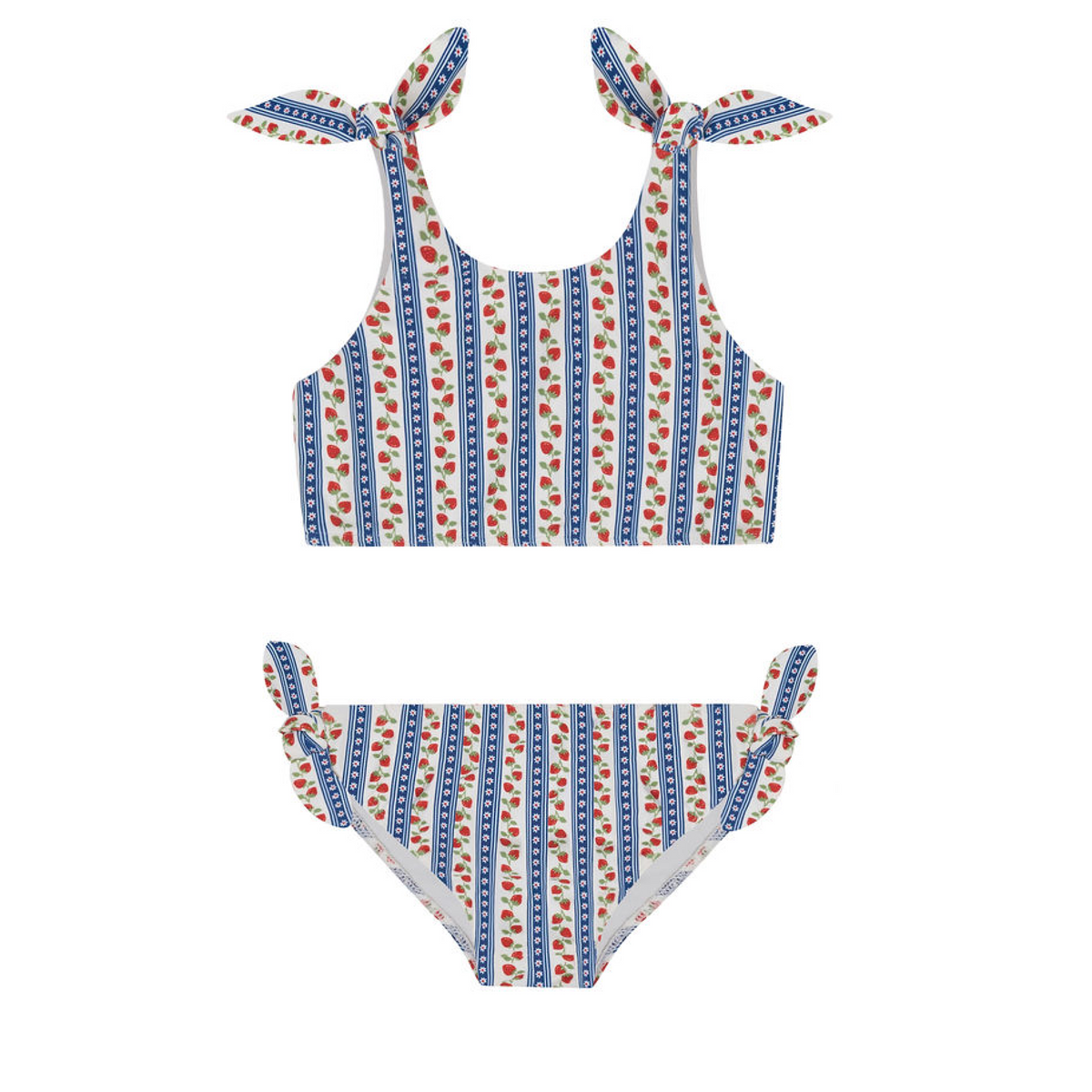Girls Strawberry Patch Tie Knot Bikini