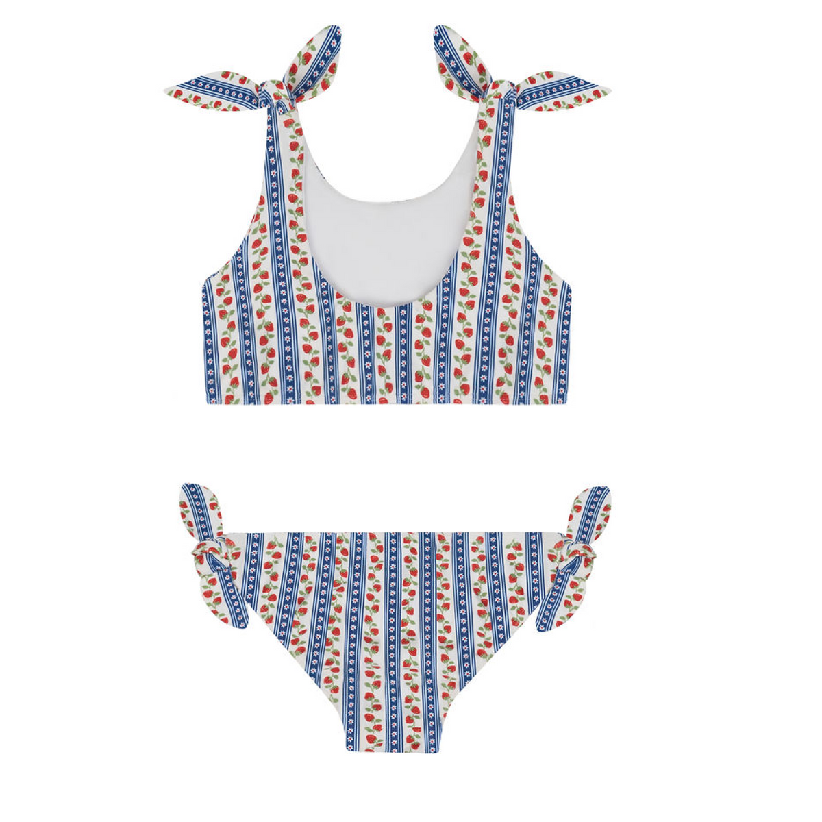 Girls Strawberry Patch Tie Knot Bikini