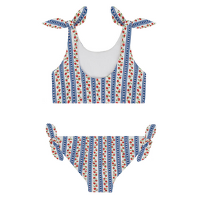 Girls Strawberry Patch Tie Knot Bikini