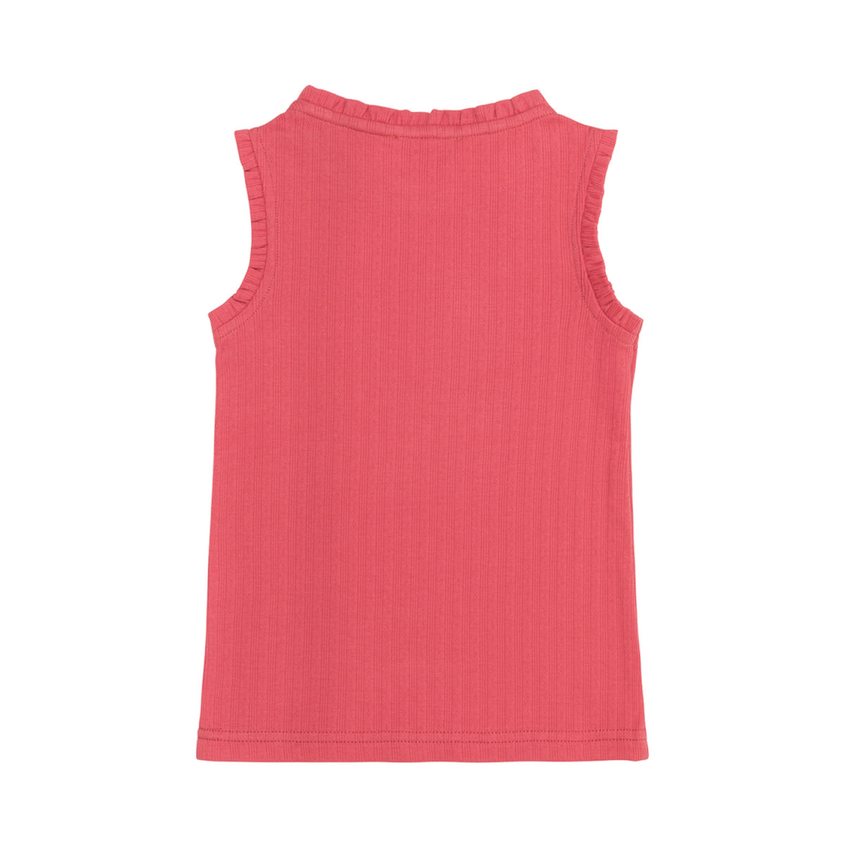 Girl’s Poppy Red Ruffle Pointelle Tank