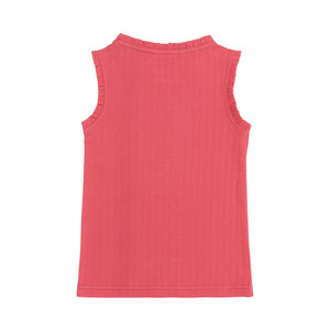 Girl’s Poppy Red Ruffle Pointelle Tank