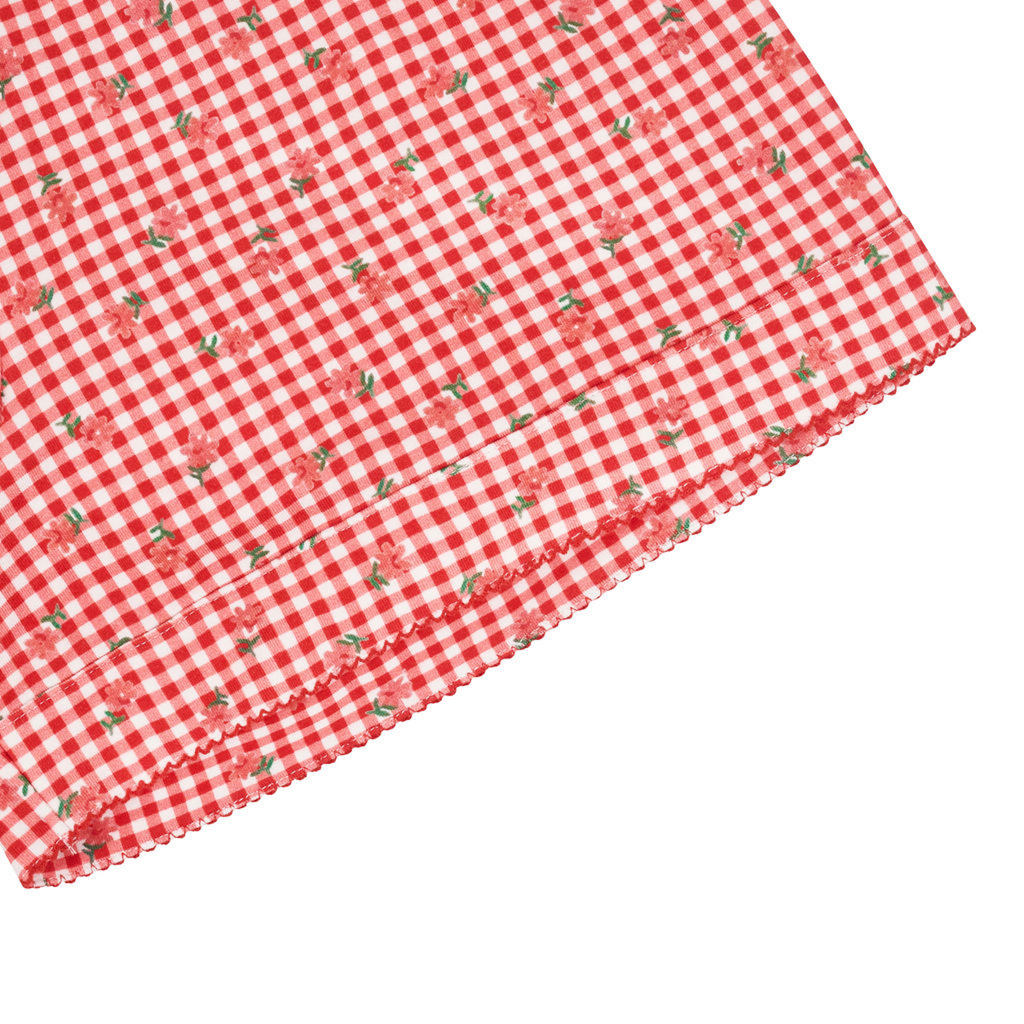 Women's Cranberry Gingham Collared Pima Pajamas Set