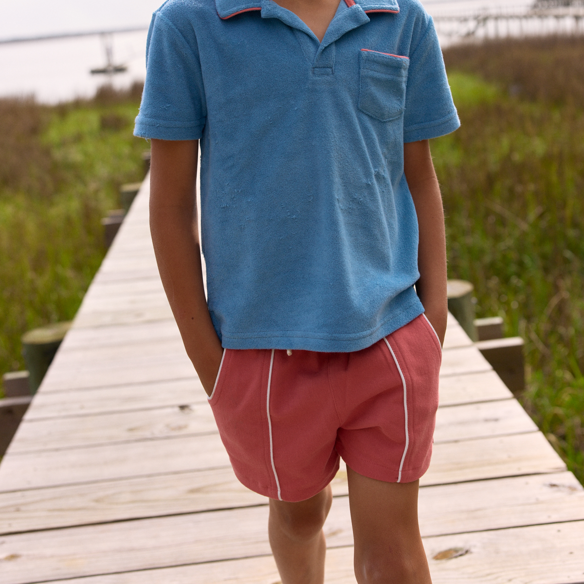 Boys Sailor Red Ultra-Soft Twill Shorts