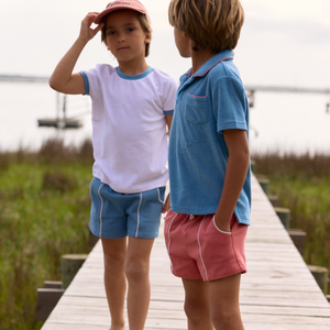 Boys Cerulean Blue Ultra-Soft Twill Shorts