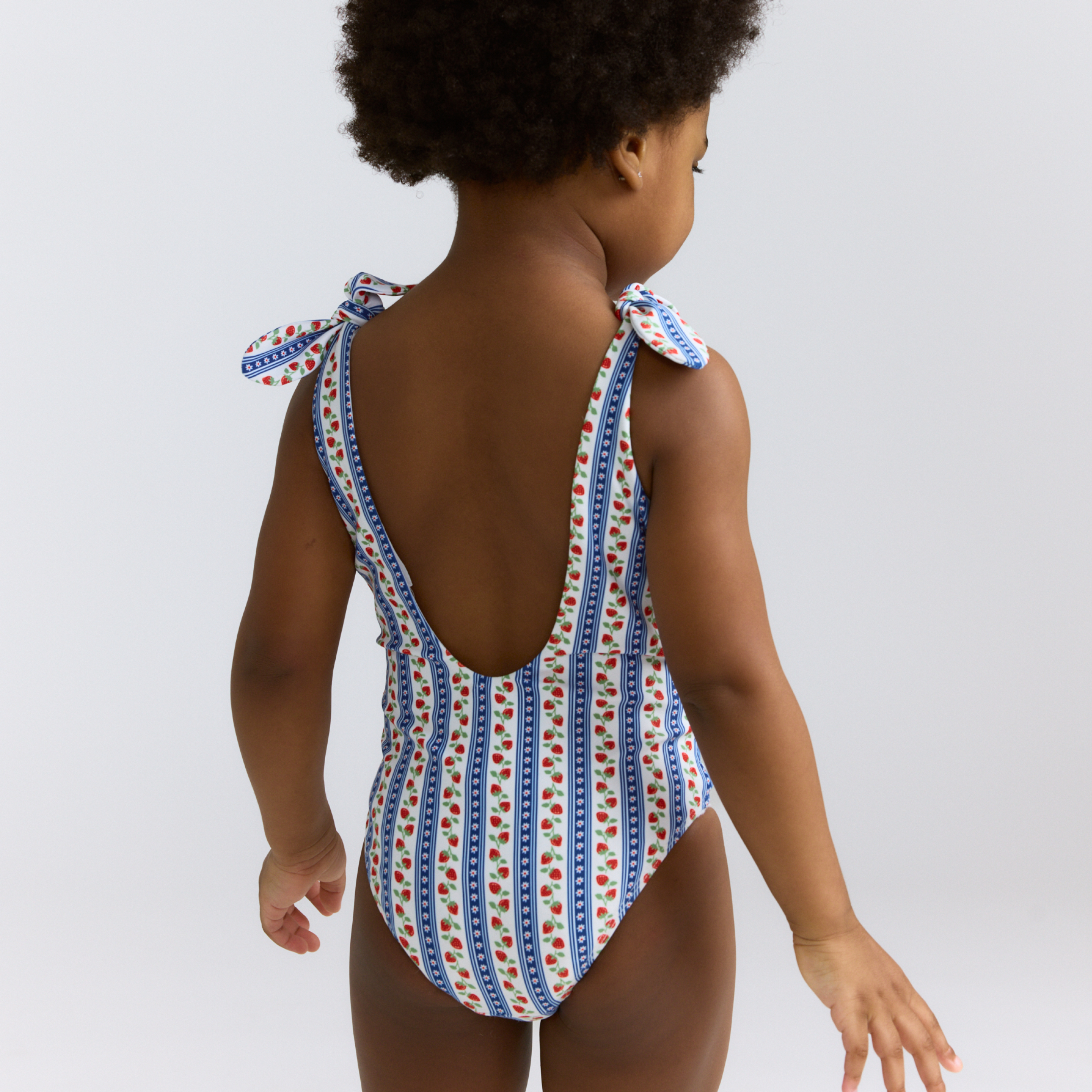 Girls Strawberry Patch Tie Knot One Piece
