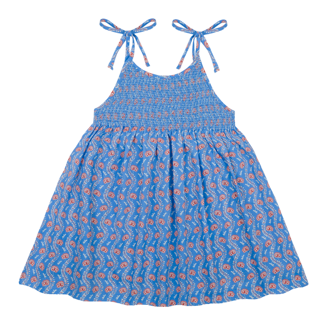 Girl’s Blue Primrose Smocked Dress