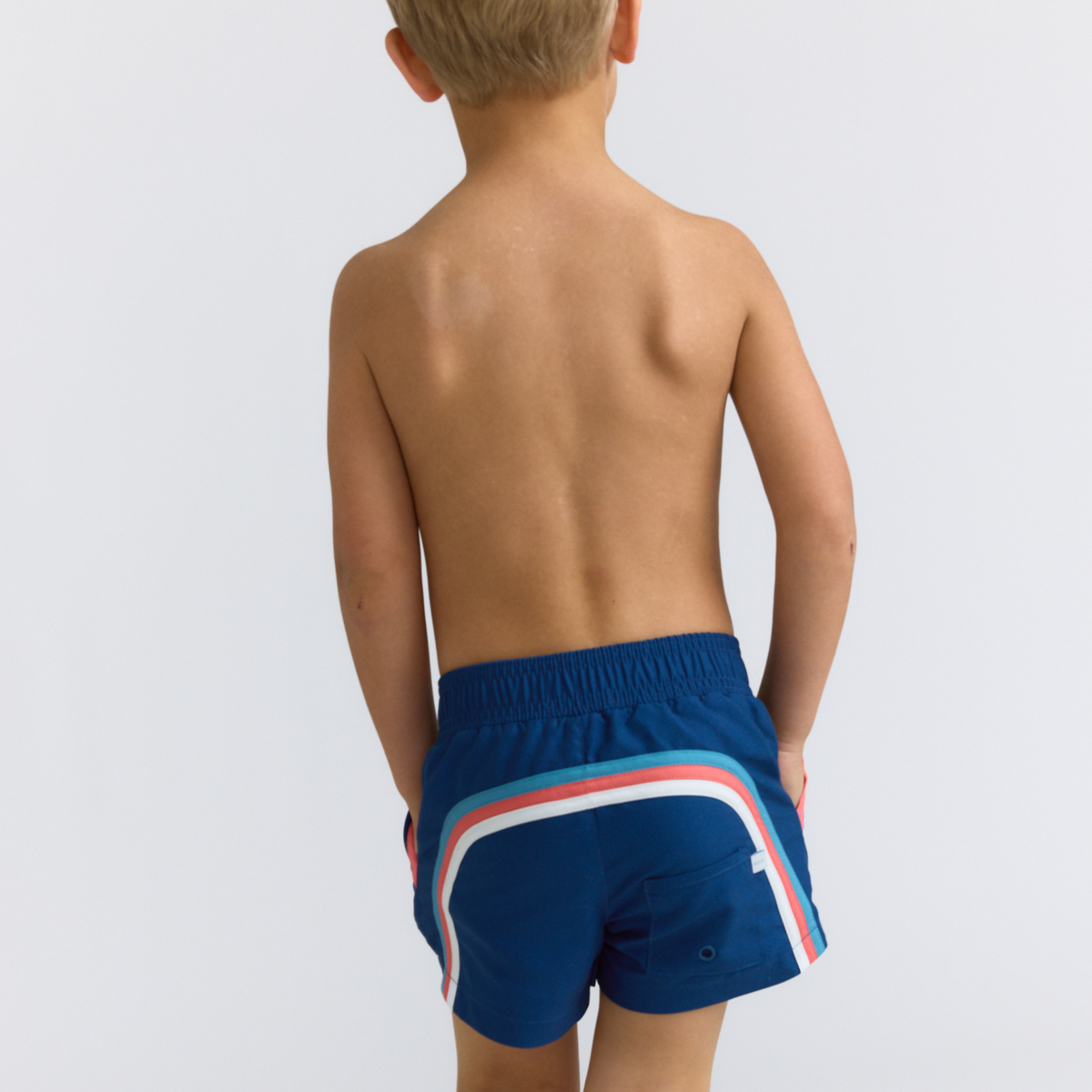Boys Oyster Blue Stripe Boardie