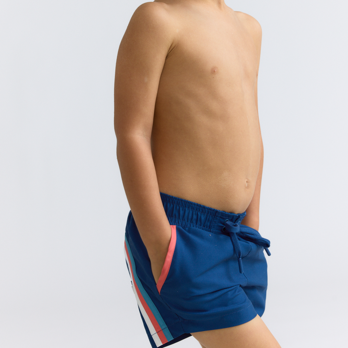 Boys Oyster Blue Stripe Boardie