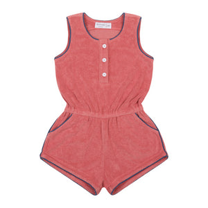 Girl’s Poppy Red French Terry Romper