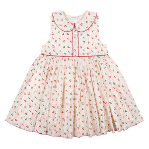 Girl’s Summer Cherries Rounded Collar Dress