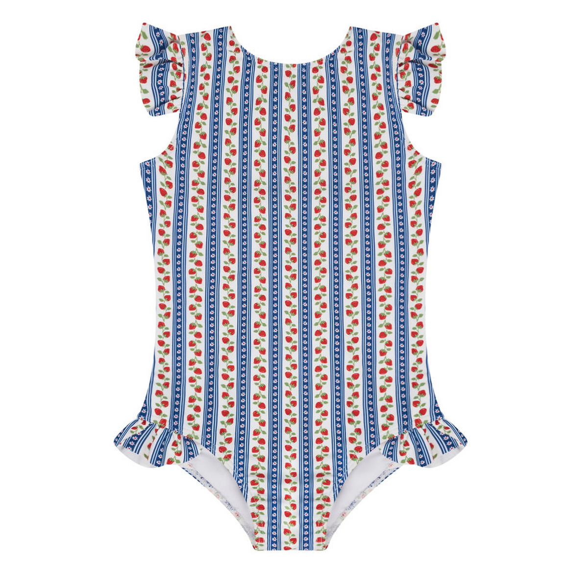 Girls Strawberry Patch Ruffle Cap Sleeve One Piece