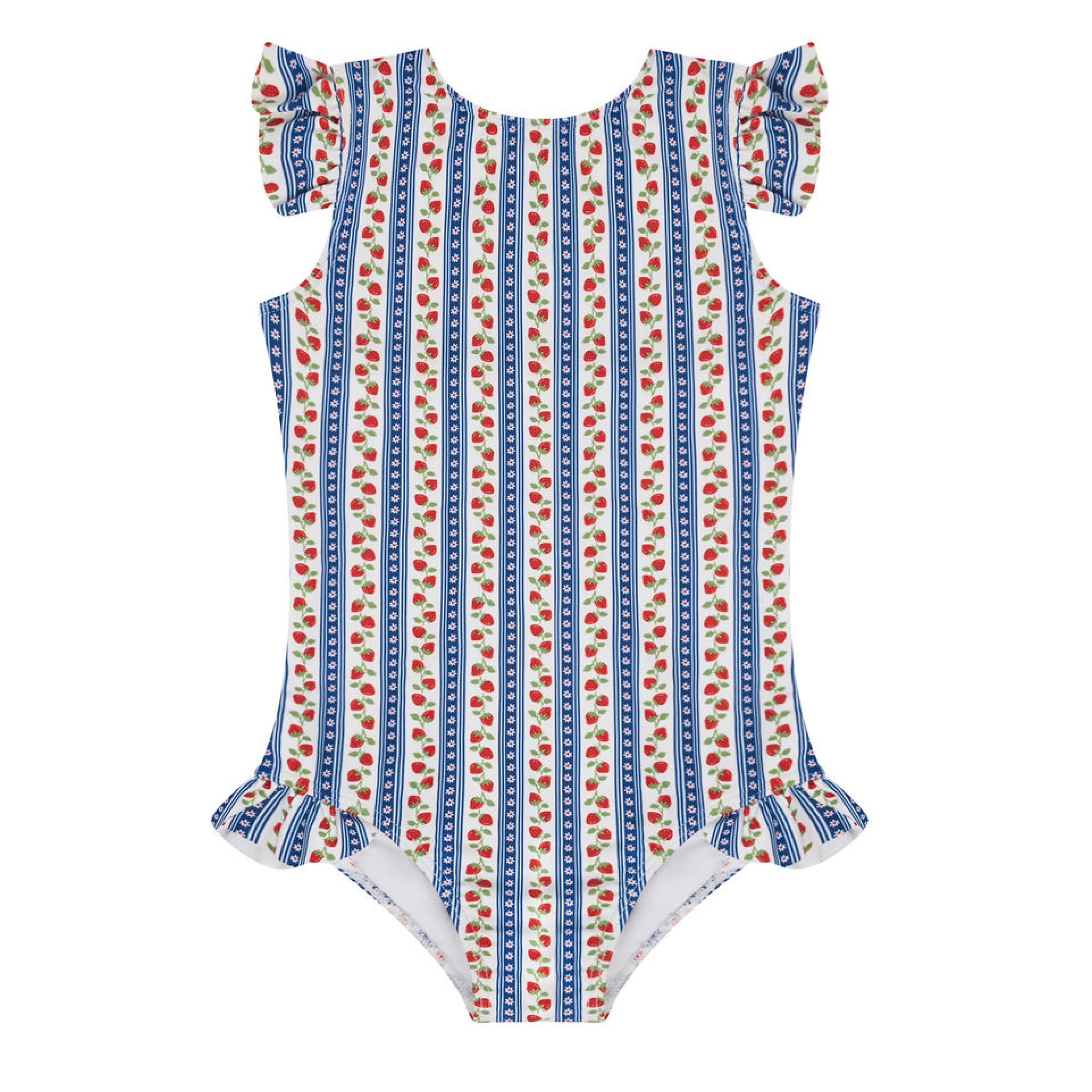 Girls Strawberry Patch Ruffle Cap Sleeve One Piece