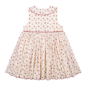 Girl’s Summer Cherries Rounded Collar Dress
