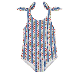 Girls Strawberry Patch Tie Knot One Piece