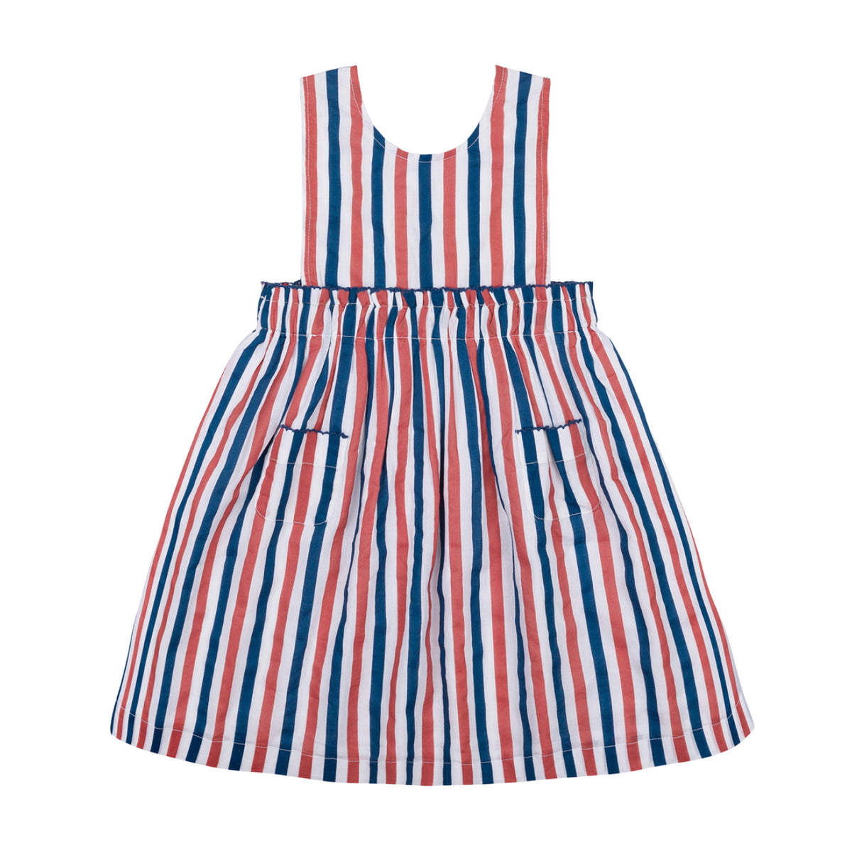 Girl’s Surfrider Stripe Double Bow Pinafore Dress