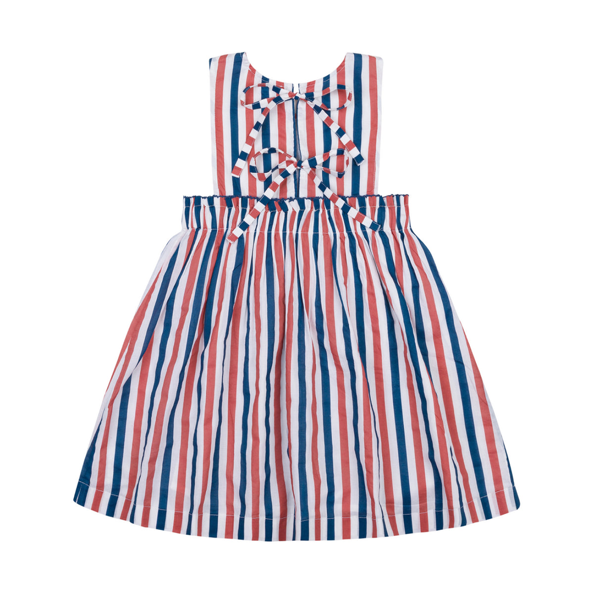 Girl’s Surfrider Stripe Double Bow Pinafore Dress