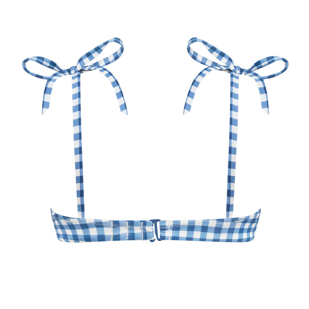Women's Navy Picnic Gingham Bikini Top