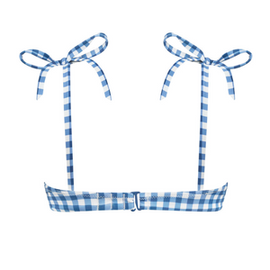 Women's Navy Picnic Gingham Bikini Top