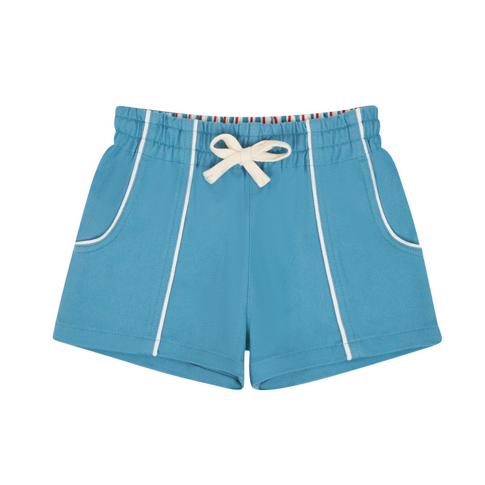 Boys Cerulean Blue Ultra-Soft Twill Shorts