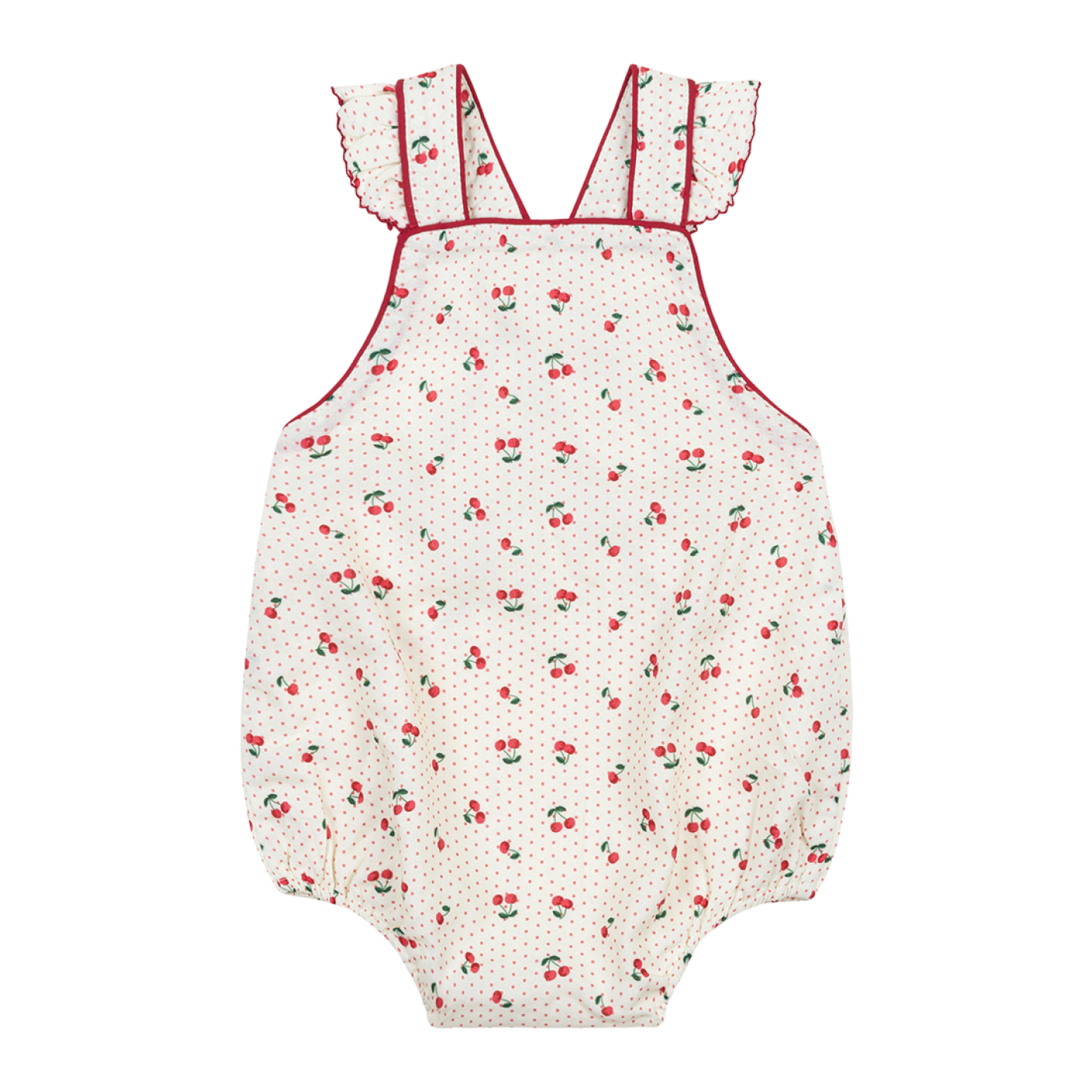 Baby Girl’s Summer Cherries Bubble Romper