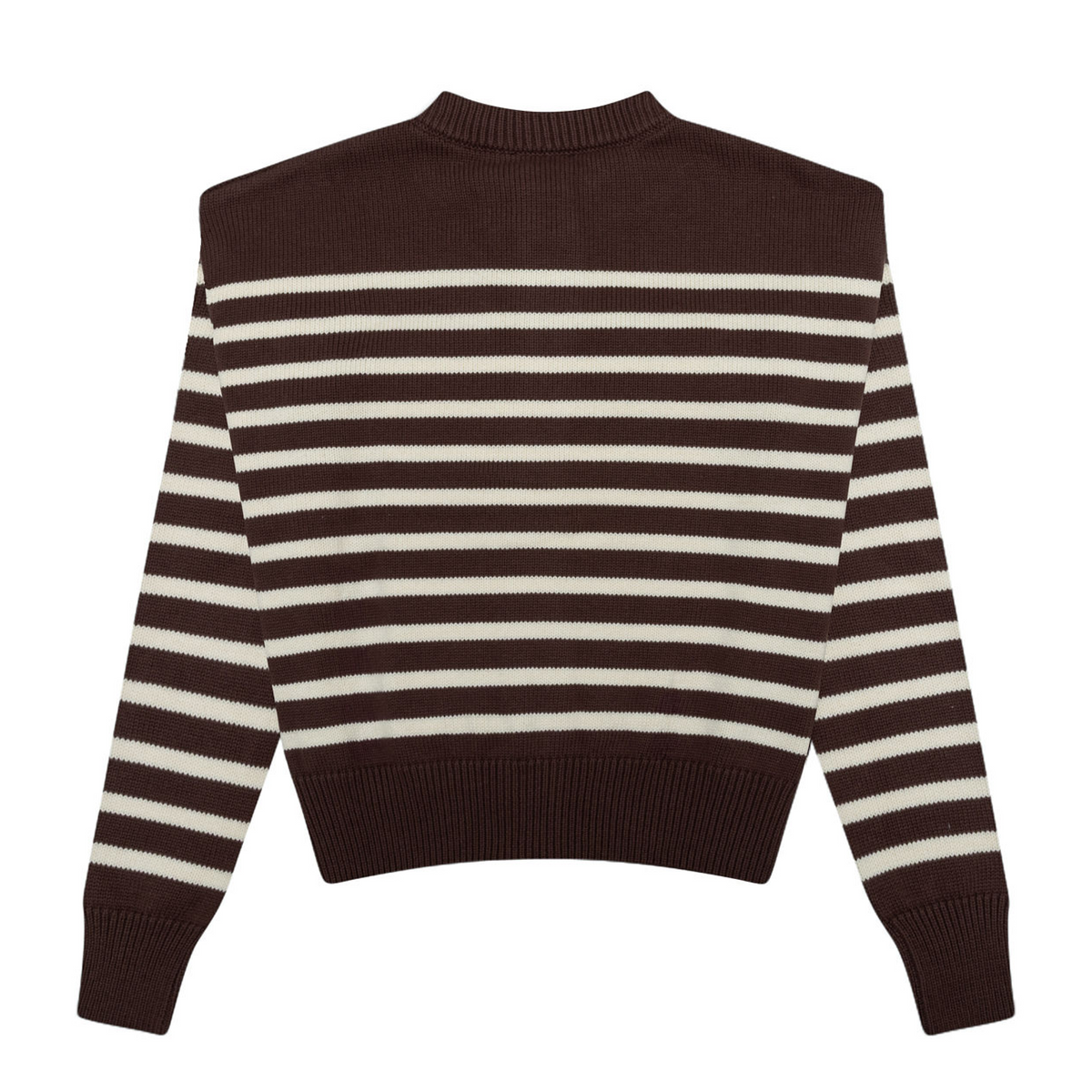 Women’s Cacao and Cream Stripe Cropped Knit Cardigan