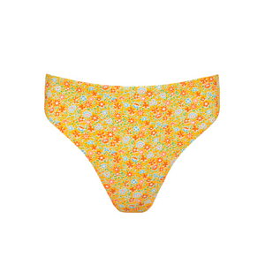 Women’s Marigold Floral Mid Rise Bikini Bottom