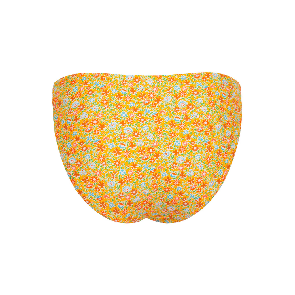 Women’s Marigold Floral Mid Rise Bikini Bottom