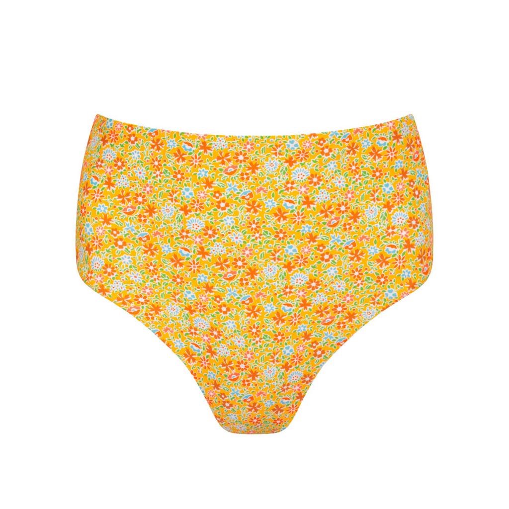 Women’s Marigold Floral High Waisted Bikini Bottom