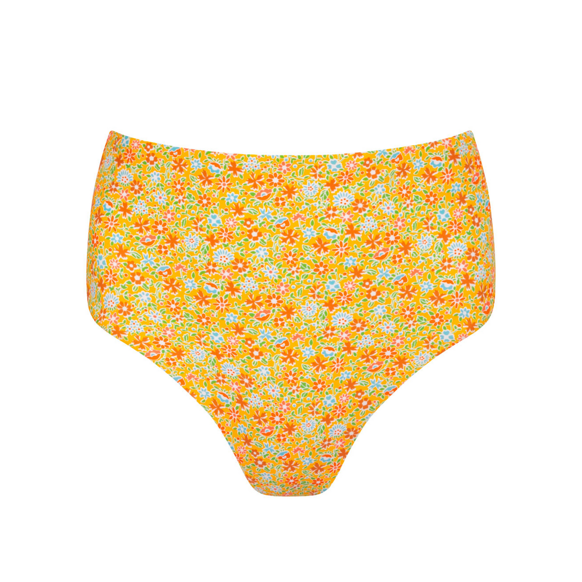Women’s Marigold Floral High Waisted Bikini Bottom