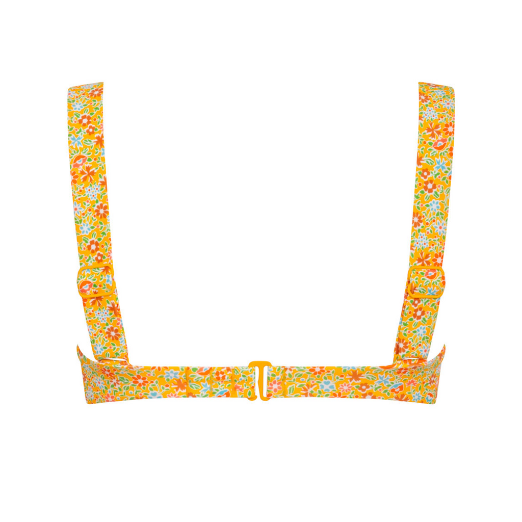 Women’s Marigold Floral Bikini Top with Cups