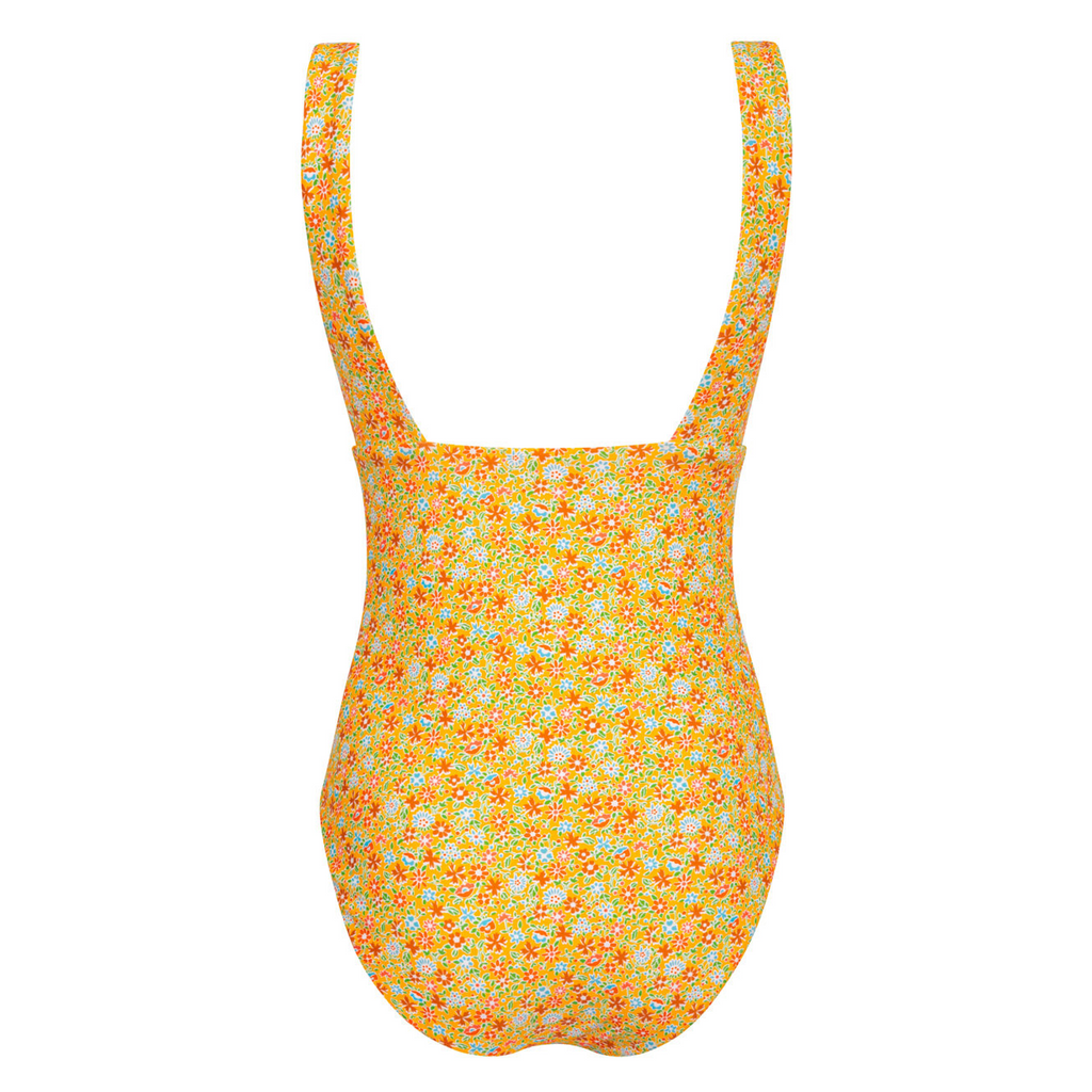 Women’s Marigold Floral V-Neck One Piece