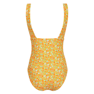 Women’s Marigold Floral V-Neck One Piece