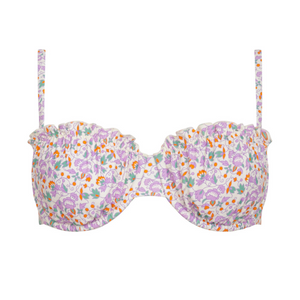 Women’s Orchid Floral Ruffle Bikini Top