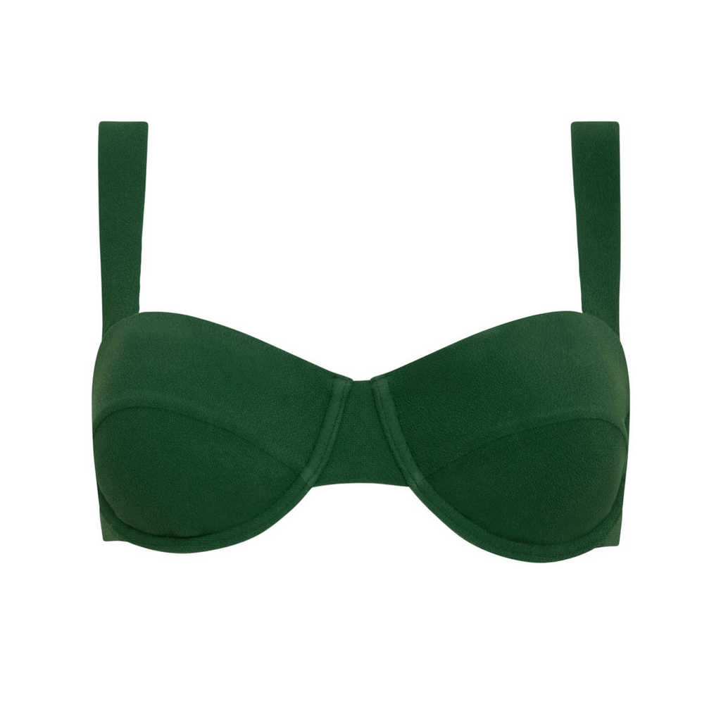 Women’s Palma Green Terry Bikini Top with Cups
