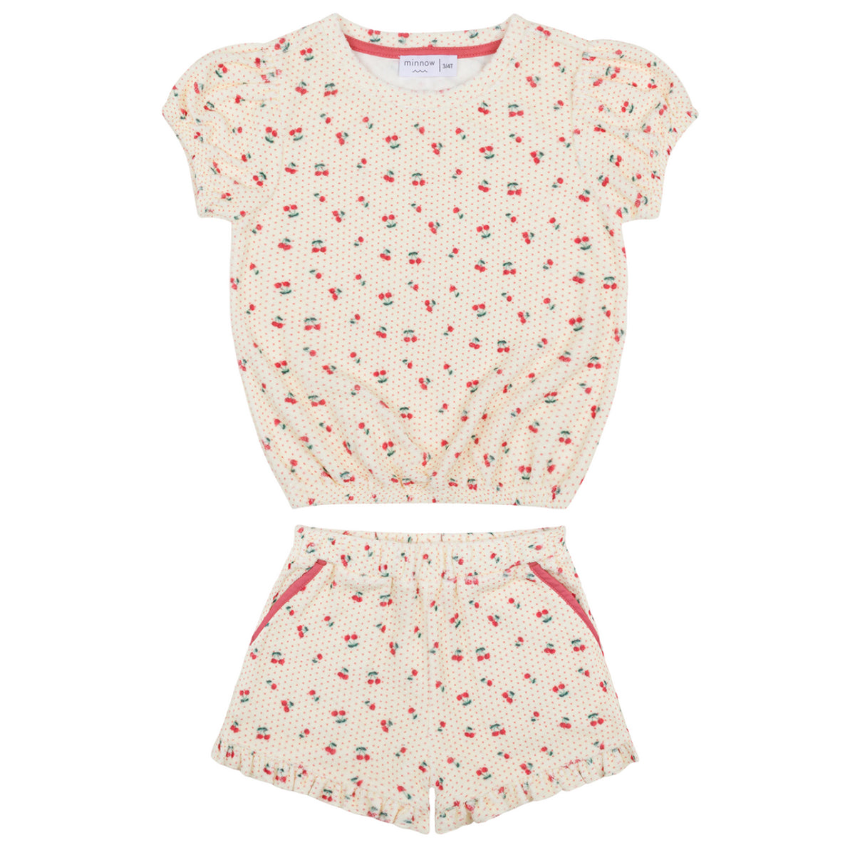 Girl’s Summer Cherries French Terry Top & Short Set