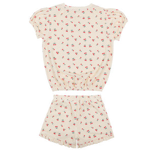 Girl’s Summer Cherries French Terry Top & Short Set