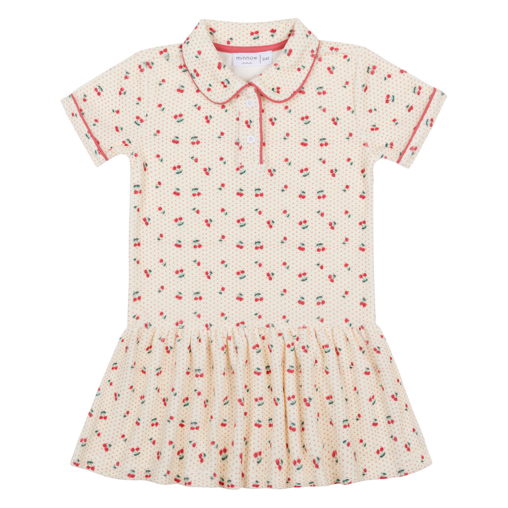 Girl’s Summer Cherries French Terry Dropwaist Tennis Dress